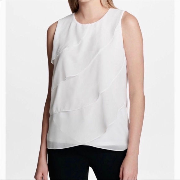 Calvin Klein ruffled front top - Picture 4 of 5